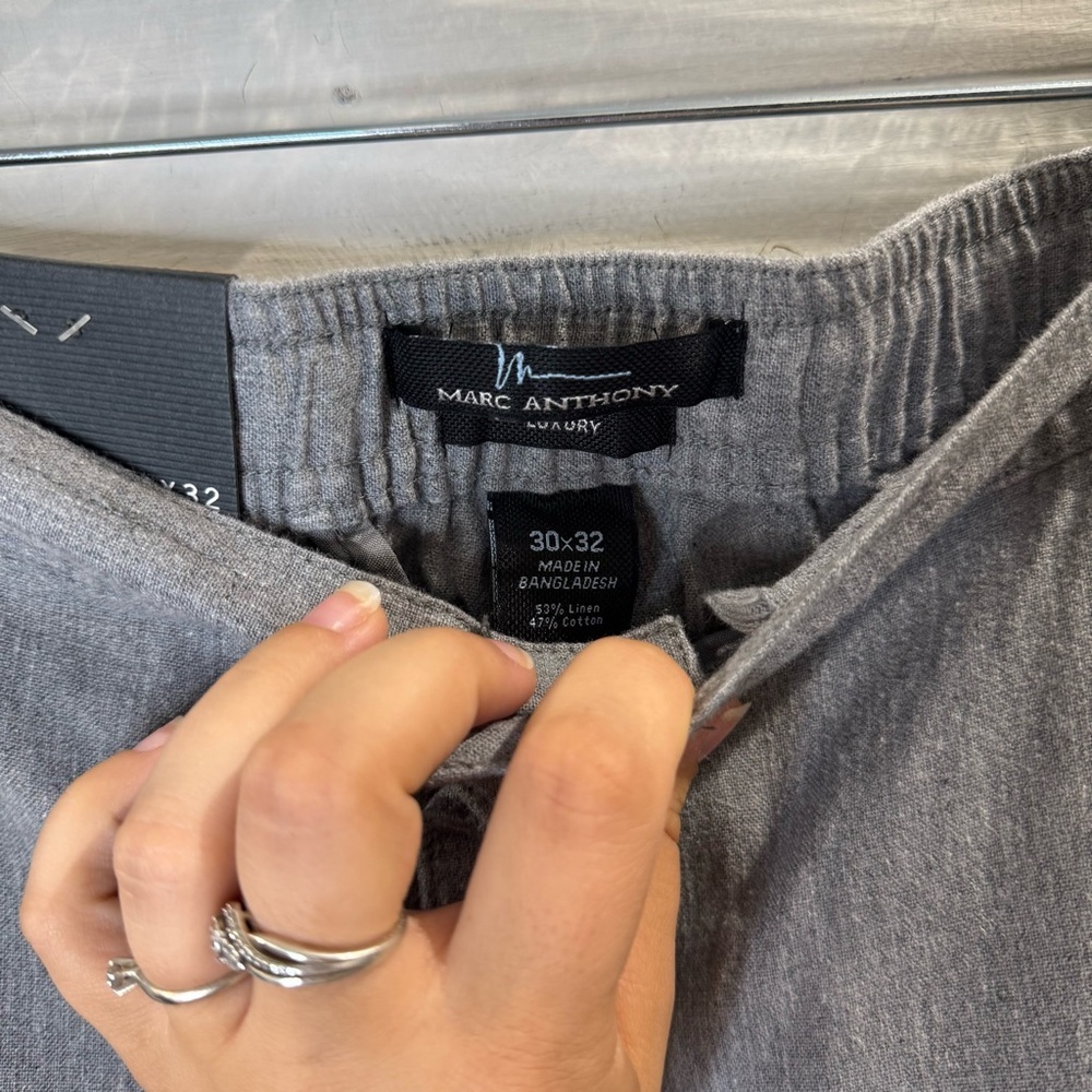 Marc Anthony | NWT Men's Gray Linen Blend Pants Size 30x32 - Picture 9 of 13